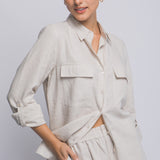 Mila Linen Blend Button Down Shirt