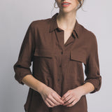 Mila Linen Blend Button Down Shirt