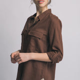 Mila Linen Blend Button Down Shirt