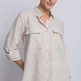 Mila Linen Blend Button Down Shirt
