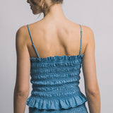 Dana Denim Smocked Tank Top