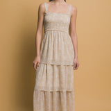 Carly Floral Smocked Tiered Midi Dress