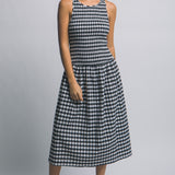 Tammy  Gingham Smocked Midi Dress