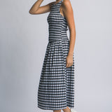 Tammy  Gingham Smocked Midi Dress