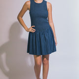 Carrie Smocked Denim Midi Dress