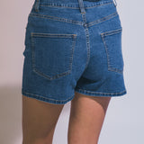 Leah Stretch Denim Shorts with Pockets