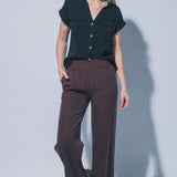 Becca Smocked Waist High Rise Casual Pants