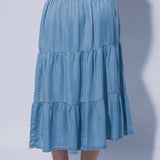 Dana Tiered Tencel Denim Maxi Skirt