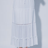 Lacey Boho Side Slit High Waist Maxi Skirt