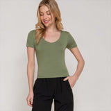 Myra Double Layer Knit Scoop Neck Top