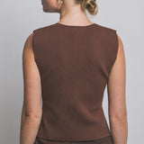 Tory Deep V-Neck Button Knit Vest