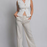 Molly Gold Button V-Neck Vest Top