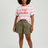 Ciao Bella Striped Graphic T-Shirt