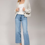 Cozy Cropped Button Front Knit Cardigan