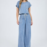 Lori Chambray Cropped Top