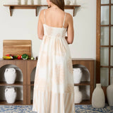 Oceanside Seashell Square Neck Spaghetti Strap Midi Dress