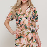 Lea Wrap Front Printed Mini Dress