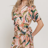 Lea Wrap Front Printed Mini Dress