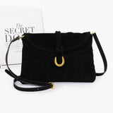 Woven Suede Crossbody Bag
