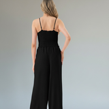 Kylie Smocked Bodice Tie Front Jumpsuit