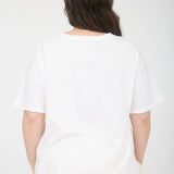 White Cotton Exposed Seam Short Sleeve T-Shirt