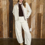Andy High Waist Barrel Leg Cropped Denim Pants
