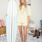 Lake Vibes Oversized Cotton Graphic T-Shirt