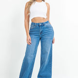 High Waisted Baggy Fit Comfort Stretch Denim Jeans