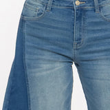 Blue Stripe Barrel Leg Comfort Stretch Denim Jeans