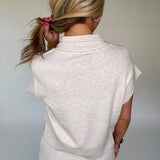 Sunday Light Grey Half Zip Polo Tee & Casual Pants Set