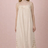 Emma Lace Trim Linen Midi Dress