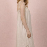 Emma Lace Trim Linen Midi Dress