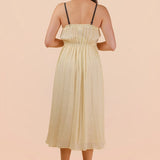 Georgia Front Slit Lace & Tie Detail Midi Dress