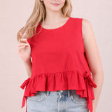Kelly Side Tie Ruffle Top