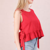Kelly Side Tie Ruffle Top