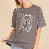 Cowboy Graphic Print Oversized Knit Top