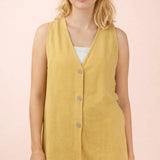 Goldie Linen Blend Button Down Top & Drawstring Shorts Set