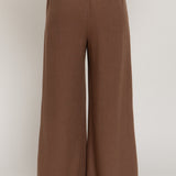 Positano Linen-Style Wide Leg Palazzo Pants with Tie Waist