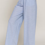 Isla Blue Stripe Cotton Gauze Elastic Waist Pants