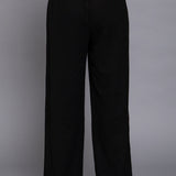 Rowan Black Texture Knit Straight Leg Pants