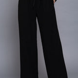 Rowan Black Texture Knit Straight Leg Pants