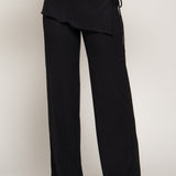 Macy Overwrap Tie Front Texture Knit Pants