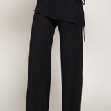 Macy Overwrap Tie Front Texture Knit Pants
