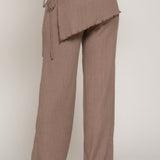 Macy Overwrap Tie Front Texture Knit Pants