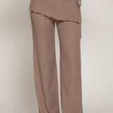Macy Overwrap Tie Front Texture Knit Pants
