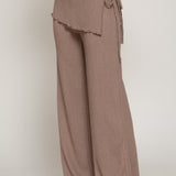 Macy Overwrap Tie Front Texture Knit Pants