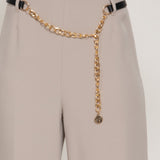 Victoria Straight Leg Chain Belt Pants