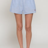 Evie Cotton Stripe Cherry Embroidered Shorts