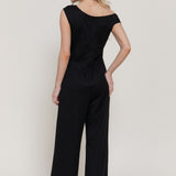 Athena Asymmetrical Neckline Straight Leg Jumpsuit
