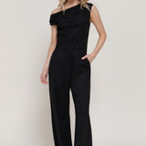 Athena Asymmetrical Neckline Straight Leg Jumpsuit
